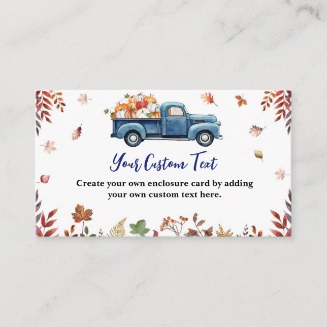 Carte D'accompagnement Petit Baby shower Garçon Citrouille Boîtier person (Devant)