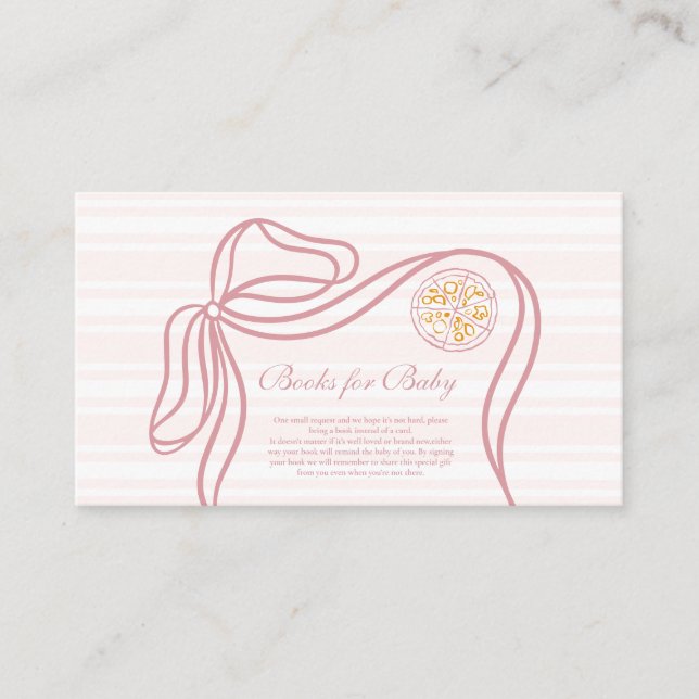 Carte D'accompagnement Petit Baby shower italien rose Bambina (Devant)