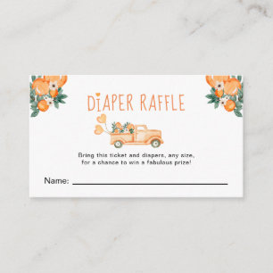 Carte D'accompagnement Petit Baby shower orange Cutie Raffin de couche