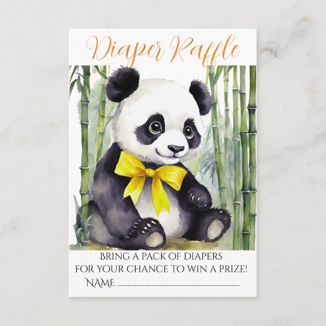 Carte D'accompagnement Petit Baby shower Panda Déchets Raffle (Devant)