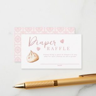 Carte D'accompagnement Petit Baby shower rose à jeter Raffle de couche