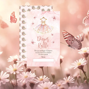 Carte D'accompagnement Petit Baby shower rose Ballerina Raffle de couche