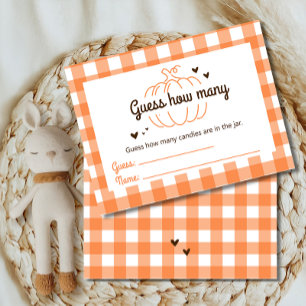 Carte D'accompagnement Petit Baby shower Vintage Citrouille Devine Combie