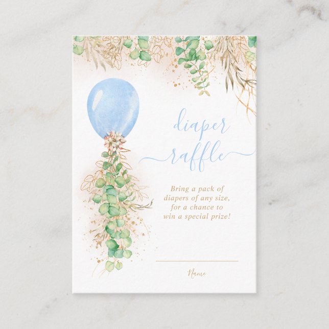 Carte D'accompagnement Petit Balloon Eucalyptus Gold Parties scintillant  (Devant)