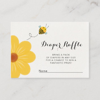Carte D'accompagnement Petit Bee Jaune Fleur Baby shower tombole de couch