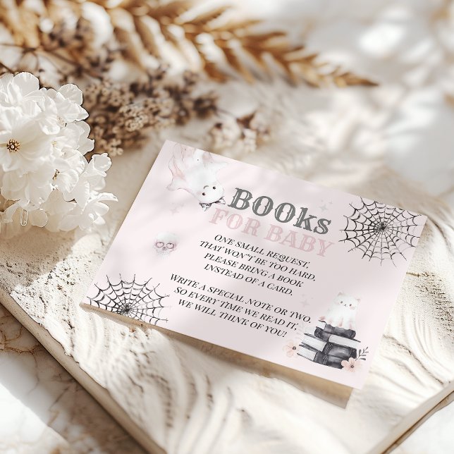 Carte D'accompagnement Petit Boo Cute Ghost Halloween Baby Girl Douche (Créateur téléchargé)