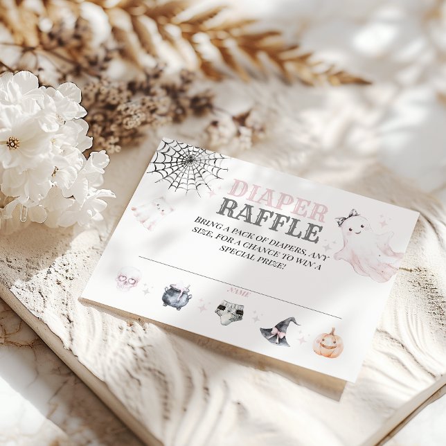 Carte D'accompagnement Petit Boo Cute Ghost Halloween Baby Girl Douche (Créateur téléchargé)