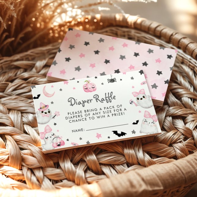 Carte D'accompagnement Petit Boo Halloween Baby shower Déchets Raffle (Créateur téléchargé)