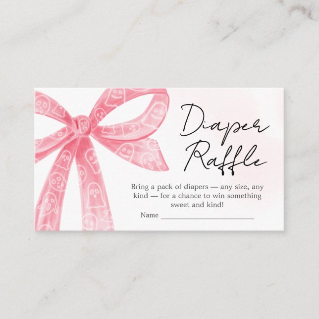 Carte D'accompagnement Petit Boo rose Halloween BabyDouche Déchets Raffle (Devant)