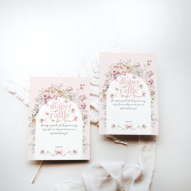 Carte D'accompagnement Petit Buterfly Blush rose Floral Baby shower fille (Créateur téléchargé)