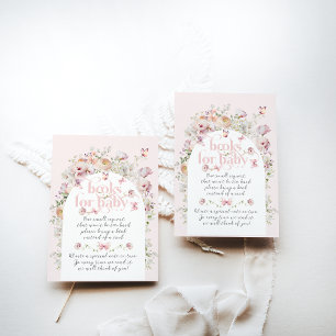 Carte D'accompagnement Petit Buterfly Blush rose Floral Baby shower fille