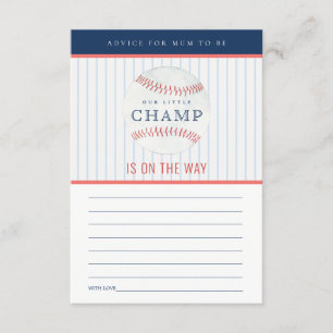 Carte D'accompagnement Petit Champ de baseball Conseil pour maman Baby sh