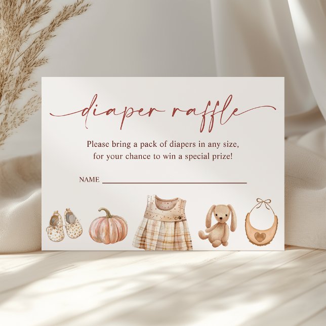 Carte D'accompagnement Petit Citrouille Automne Fille Baby shower Déchets (Créateur téléchargé)