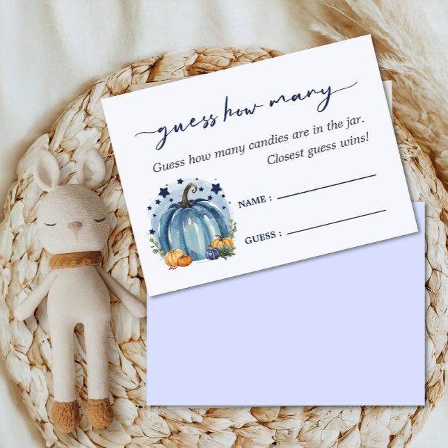 Carte D'accompagnement Petit Citrouille Baby shower Garçon Devine Combien (Créateur téléchargé)