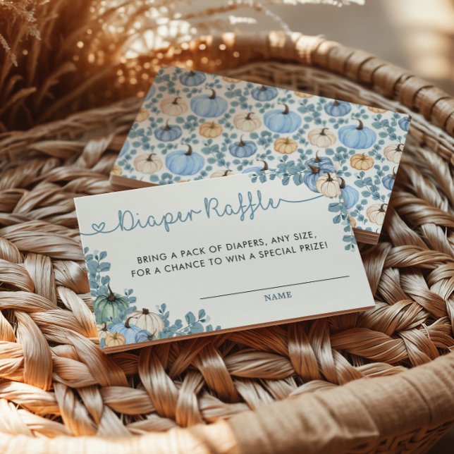 Carte D'accompagnement Petit Citrouille Bleu doux Raffle de couche d'auto (Créateur téléchargé)