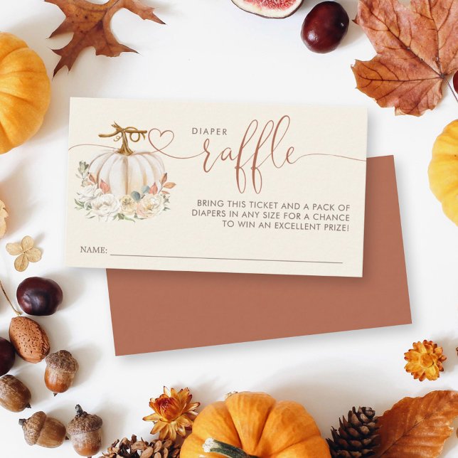 Carte D'accompagnement Petit Citrouille Chauffage Baby shower  de raffe (Enjoy this fun little game to bring some extra diapers along to this pumpkin themed baby shower.)