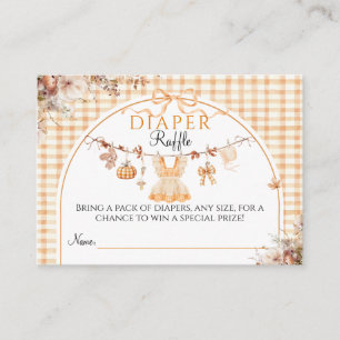 Carte D'accompagnement Petit Citrouille Floral Bow Baby shower d'automne