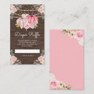 Carte D'accompagnement Petit Citrouille Pink Or Floral Bois Déchets Raffi