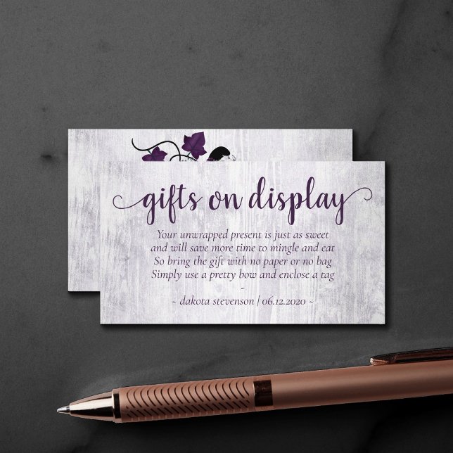 Carte D'accompagnement Petit Citrouille | Poème cadeau floral violet (Créateur téléchargé)