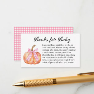 Carte D'accompagnement Petit Citrouille sur le chemin Baby shower rose Bo