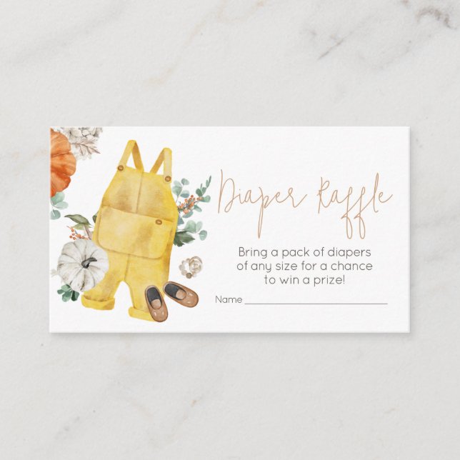 Carte D'accompagnement Petit Citrouille Vêtements de bébé Raffle de couch (Devant)