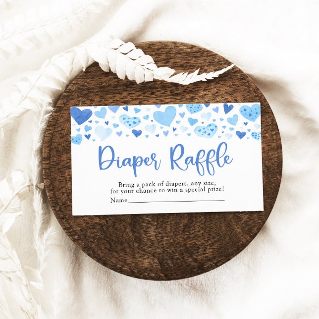 Carte D'accompagnement Petit Coeur Bleu Valentine Baby shower Déchets Raf (Créateur téléchargé)