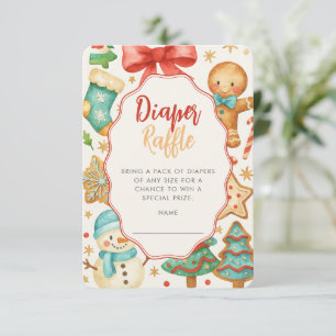 Carte D'accompagnement Petit Cookie Baby shower de Noël Déchets Raffle