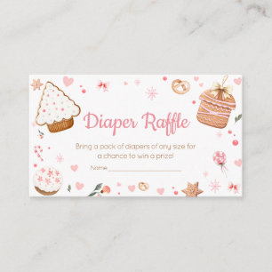 Carte D'accompagnement Petit Cookie Cookie Colibri Raffle de Noël rose