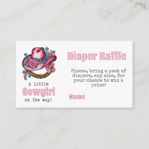 Carte D'accompagnement Petit Cowgirl Western rose Casquette Baby shower f
