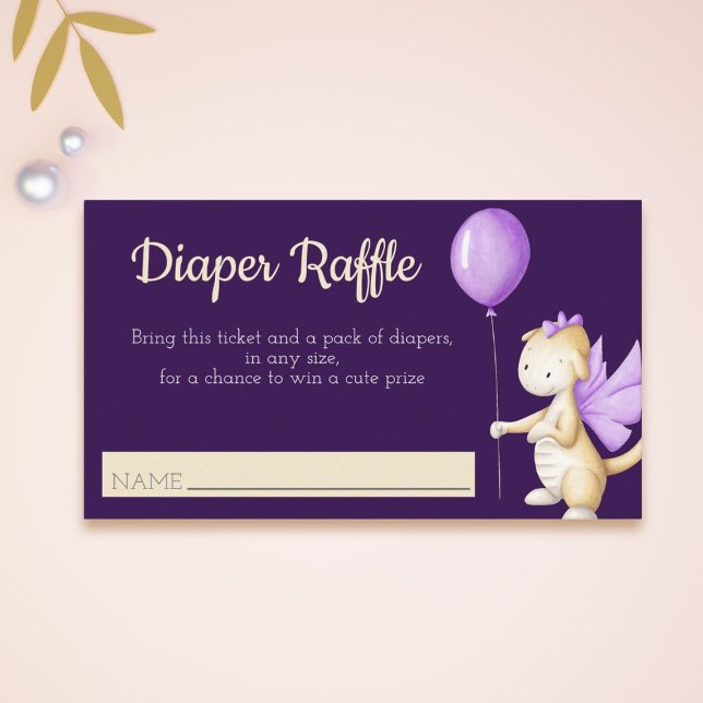 Carte D'accompagnement Petit Dragon Bébé avec Barreau de Ballons Raffle (Créateur téléchargé)
