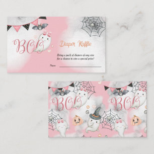 Carte D'accompagnement Petit Fantôme Boo Rose Baby Shower Loterie de Couc