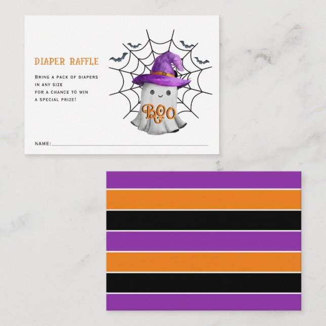 Carte D'accompagnement Petit fantôme mignon baby shower de tombola (Devant / Derrière)