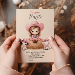 Carte D'accompagnement Petit fille Western Baby Girl Diapper Raffer
