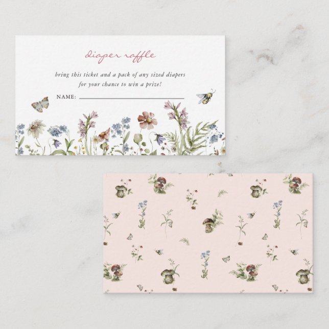 Carte D'accompagnement Petit Fleur sauvage | Boîtier de broche à couches (Devant / Derrière)