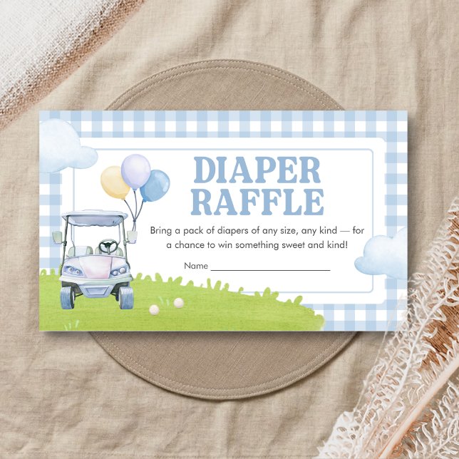 Carte D'accompagnement Petit Golf Bébé Shower Tirage au Sort Couches (Golf Little Putter Baby Shower Diaper Raffle)