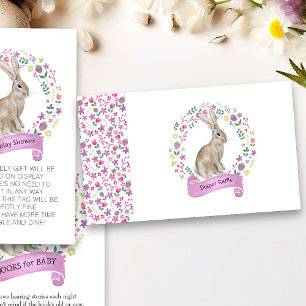 Carte D'accompagnement Petit Lapin Baby shower Déchets Raffin Floral