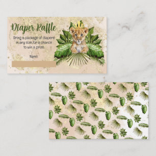 Carte D'accompagnement Petit Lion Cub Baby shower Tropical Déchets Raffle