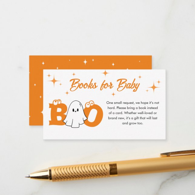 Carte D'accompagnement Petit Livre Halloween Baby showers Livres Pour Béb (Devant/Arrière en situation)