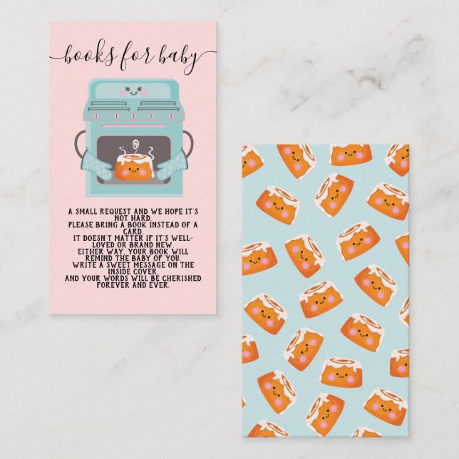 Carte D'accompagnement Petit pain dans le four Livres pour bébé (Devant / Derrière)