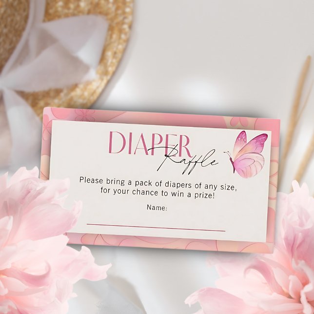 Carte D'accompagnement Petit Papillon de la couche de Baby shower de raff (Créateur téléchargé)