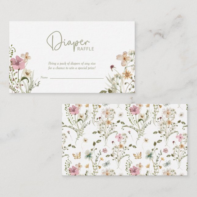 Carte D'accompagnement Petit Papillon Papillon Baby shower de la fille au (Devant / Derrière)