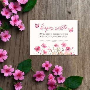 Carte D'accompagnement Petit Papillon rose Jardin Ressort Barreau Raffin