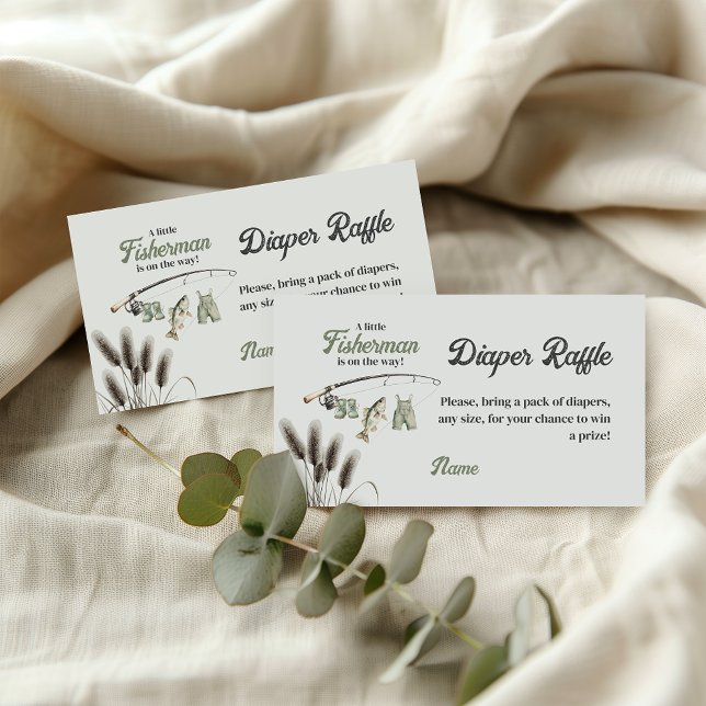 Carte D'accompagnement Petit Pêcheur Baby shower de pêche Déchets Raffle (Créateur téléchargé)