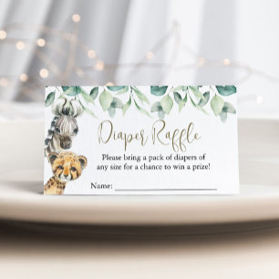 Carte D'accompagnement Petit Wild One Safari Baby shower Déchets Raffle