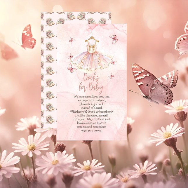 Carte D'accompagnement Petite Ballerina Baby shower rose Livres pour bébé (Sweet Little Ballerina Is On The Way & We're TUTU Excited Pink Girl Baby Shower Books for Baby Card)