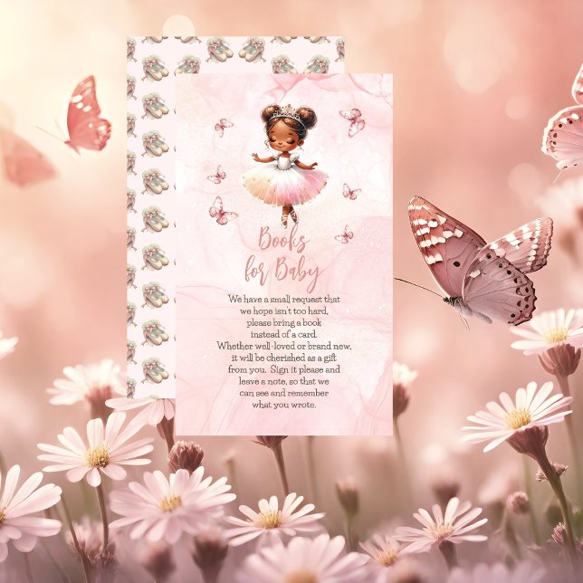 Carte D'accompagnement Petite Ballerina Baby shower rose Livres pour bébé (Sweet Little Ballerina Is On The Way & We're TUTU Excited Pink Girl Baby Shower Books for Baby Card)