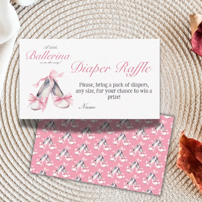 Carte D'accompagnement Petite Ballerina Pink Bow fille Baby shower couche (Créateur téléchargé)