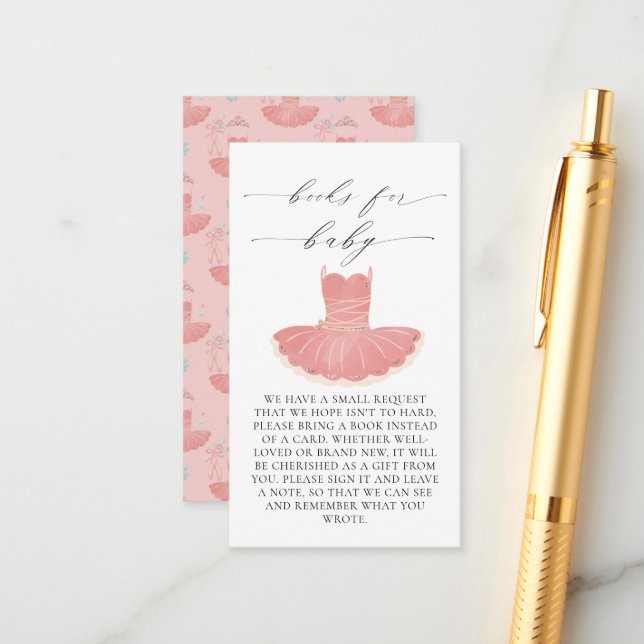 Carte D'accompagnement Petite Ballerine Livres de bain pour bébé rose pou (Devant/Arrière en situation)