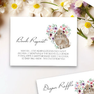 Carte D'accompagnement Petite Bunny Baby shower Floral Demande de réserva
