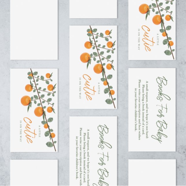Carte D'accompagnement Petite Cutie Baby shower Orange Livres Pour Bébé (Créateur téléchargé)